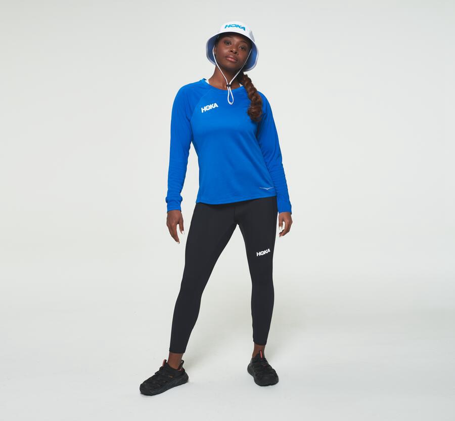 Haut Hoka One One Performance Longue Sleeve Femme - Bleu - GKP-903857